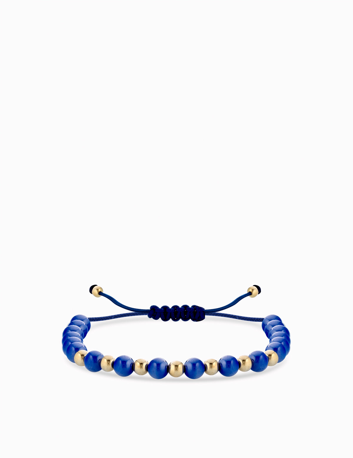 BRACCIALE LACCIO CON CERAMICA BLU IN ORO GIALLO
