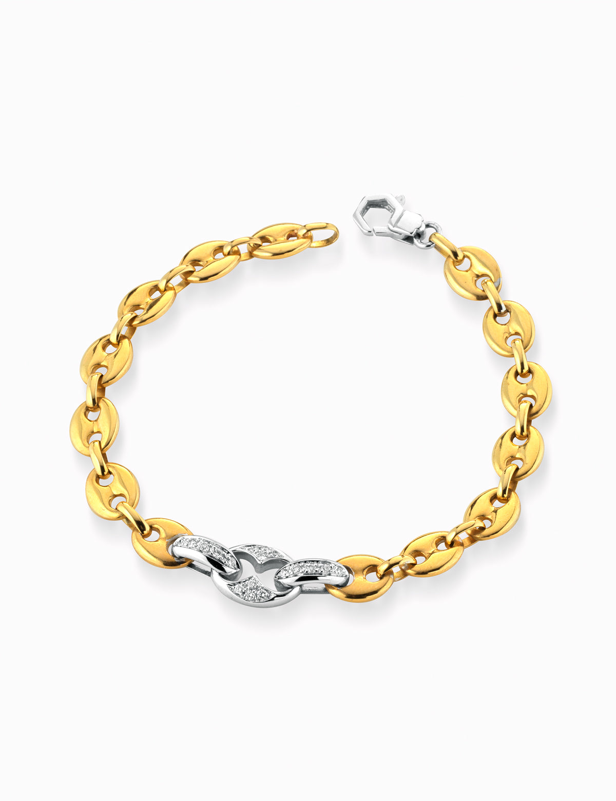 bracciale maglia marina con diamanti