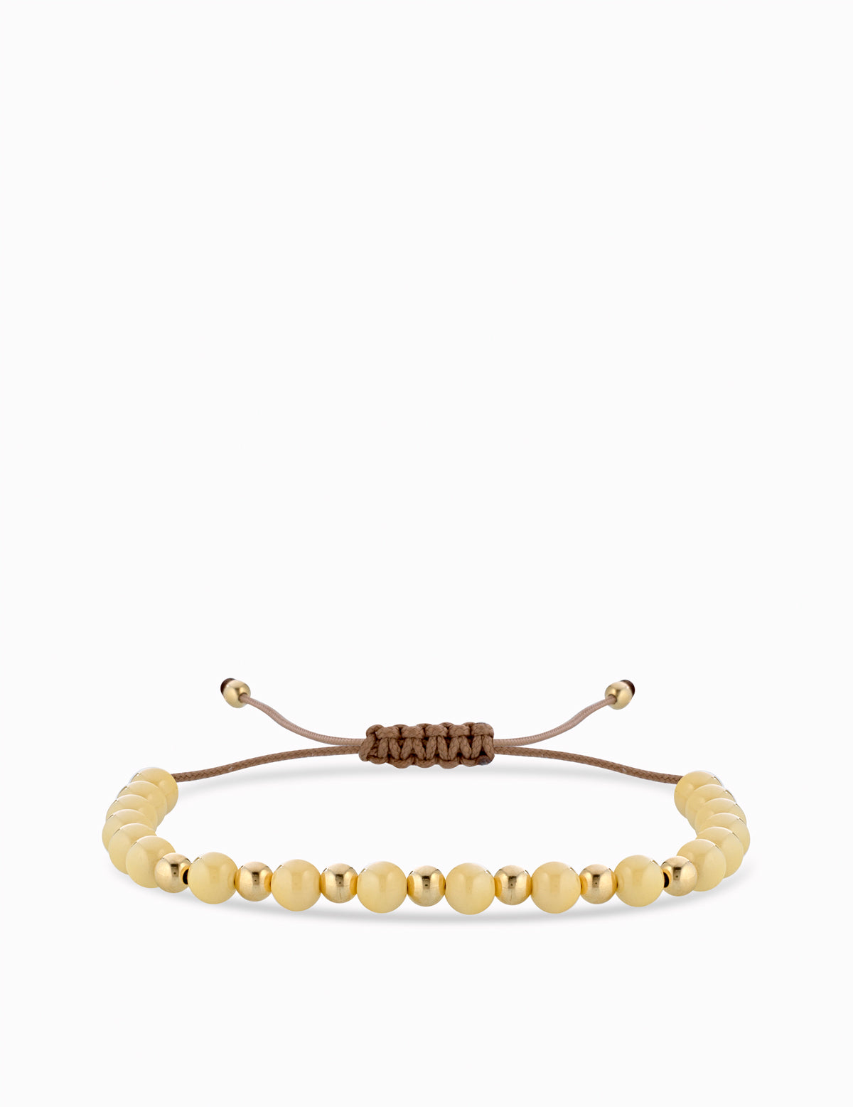 BRACCIALE LACCIO CON CERAMICA GIALLA IN ORO GIALLO