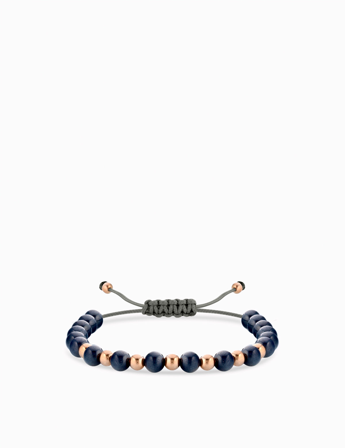 BRACCIALE LACCIO CON CERAMICA BLU SCURO IN ORO ROSA
