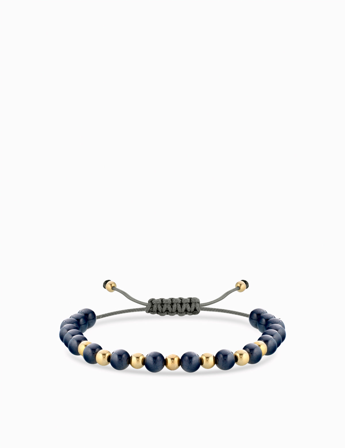 BRACCIALE LACCIO CON CERAMICA BLU SCURO IN ORO GIALLO