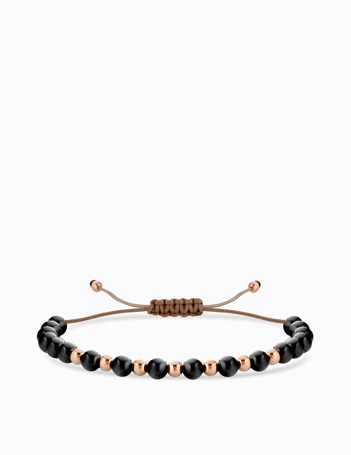 BRACCIALE LACCIO CON CERAMICA NERA IN ORO ROSA