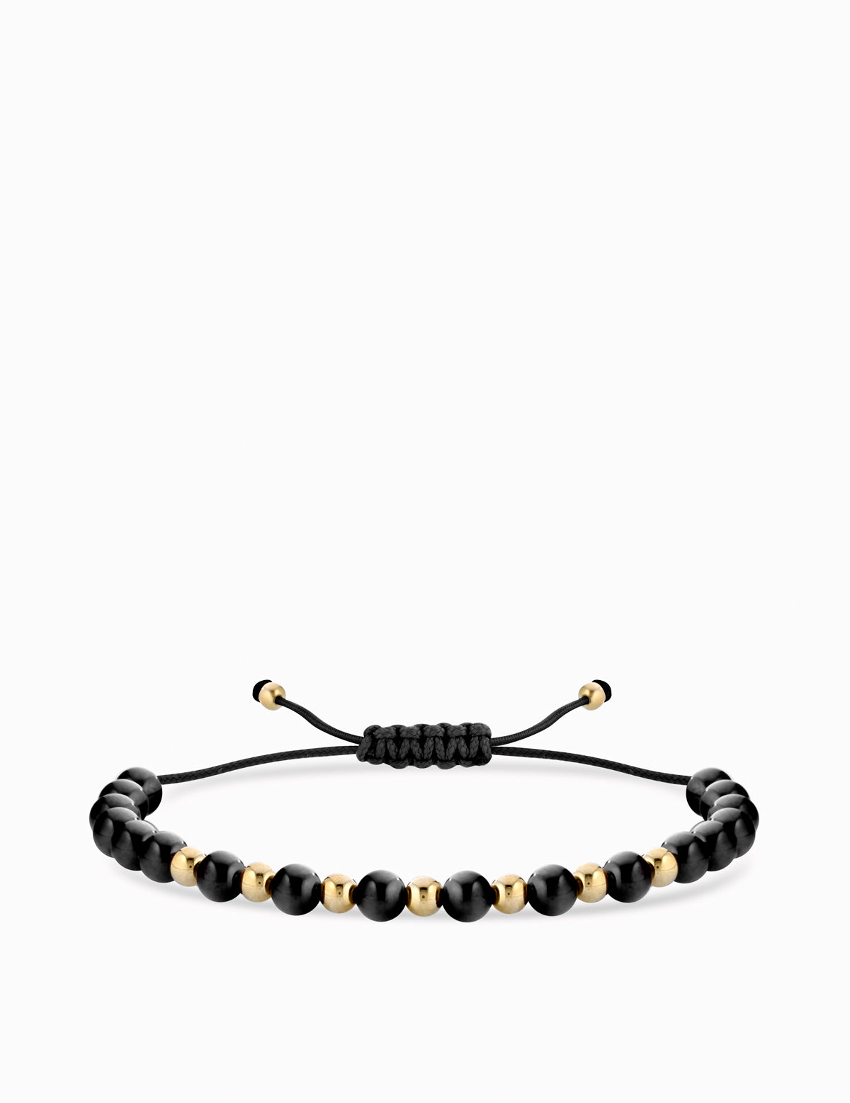 BRACCIALE LACCIO CON CERAMICA NERA  IN ORO GIALLO