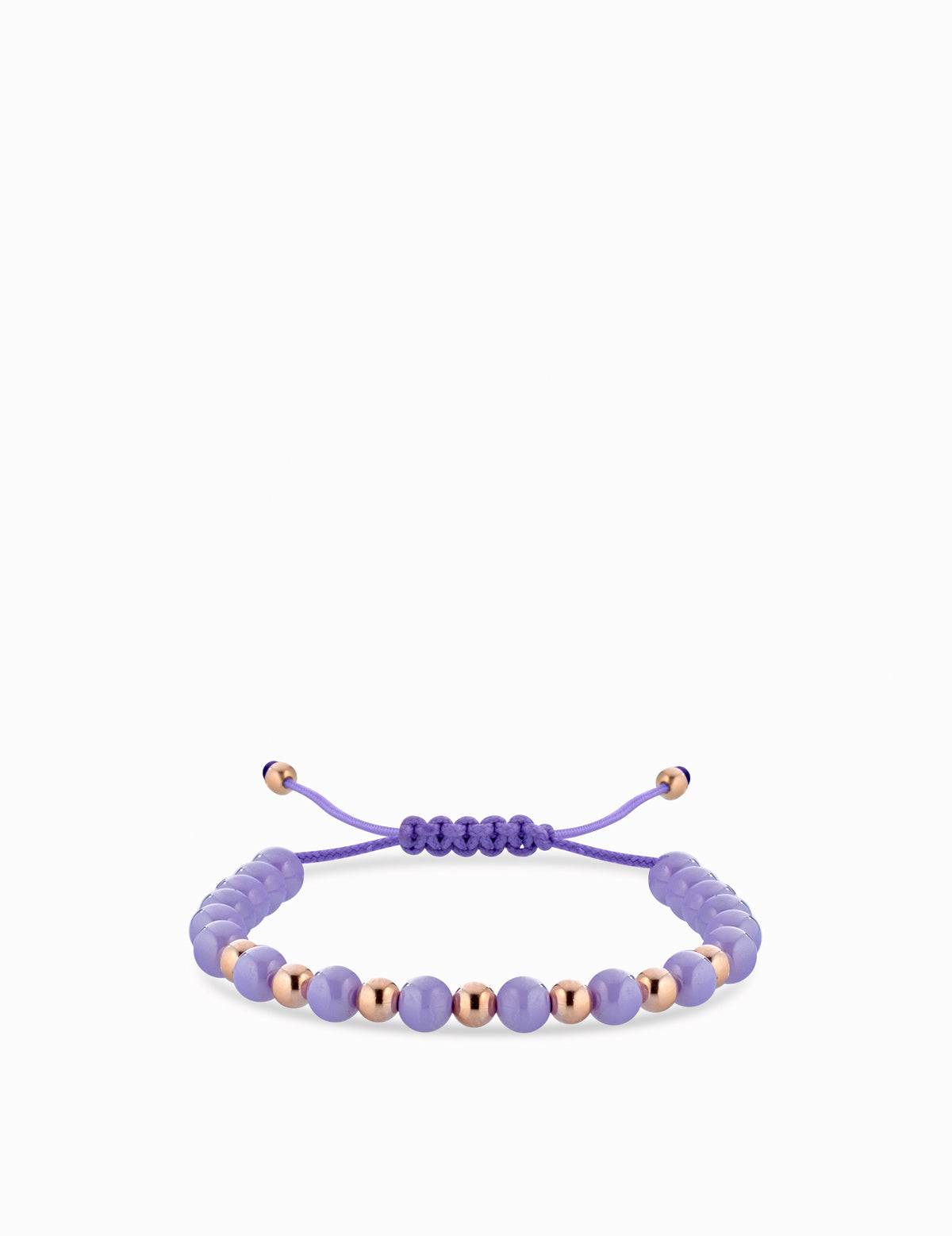 BRACCIALE LACCIO CON CERAMICA LILLA IN ORO ROSA