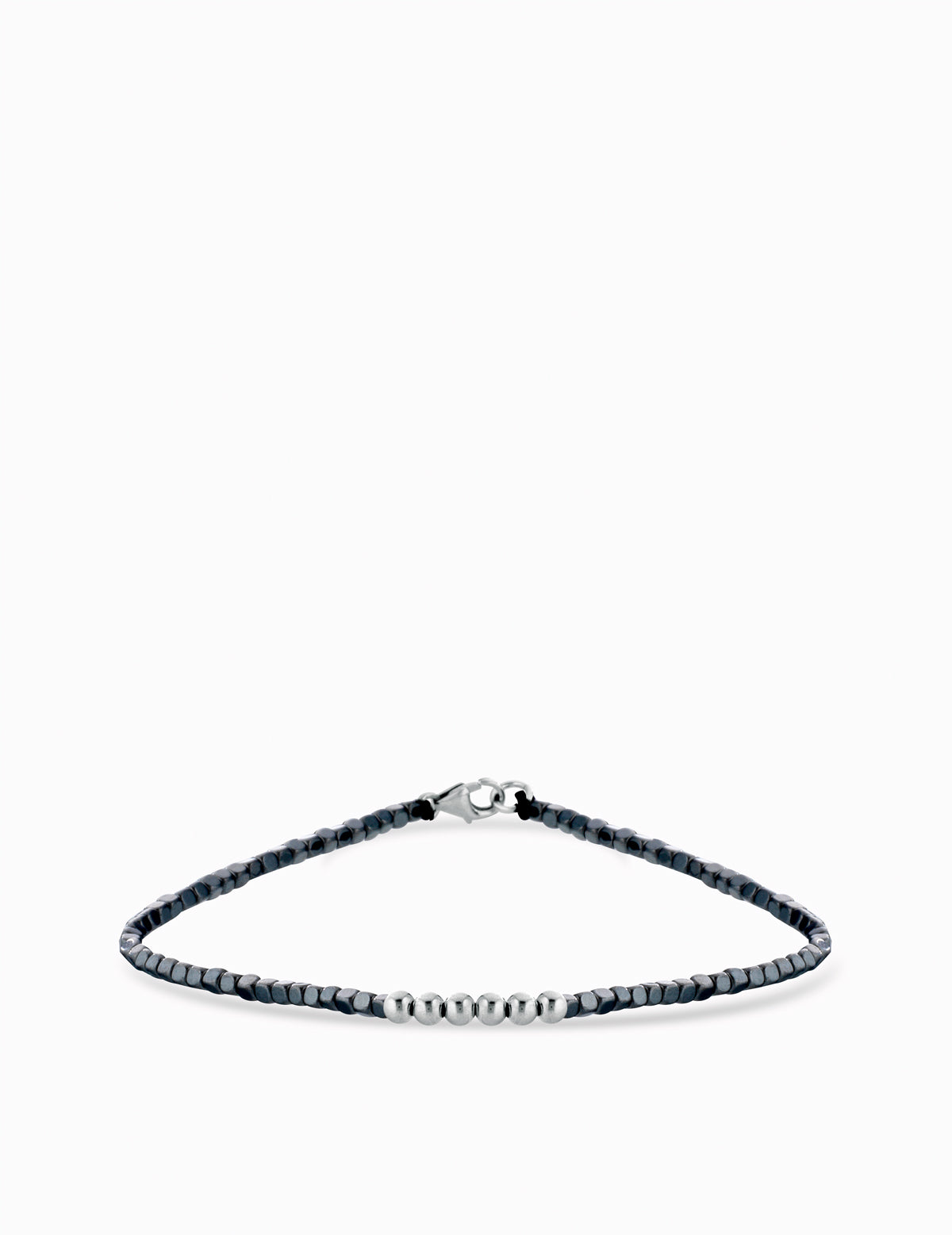 BRACCIALE LACCIO CON CHIUSURA EMATITE IN ORO BIANCO