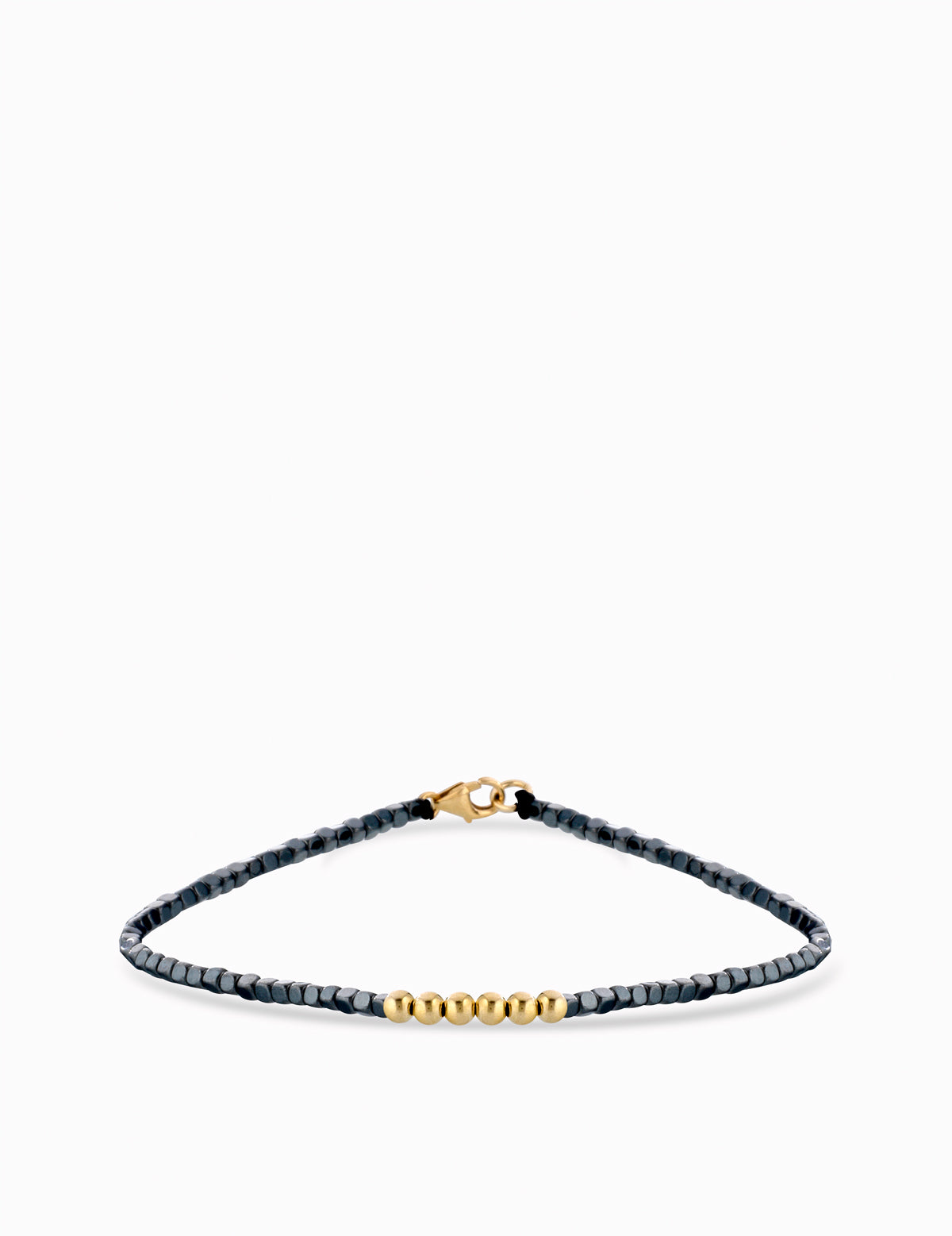 BRACCIALE CON EMTATITE IN ORO GIALLO E LACCIO