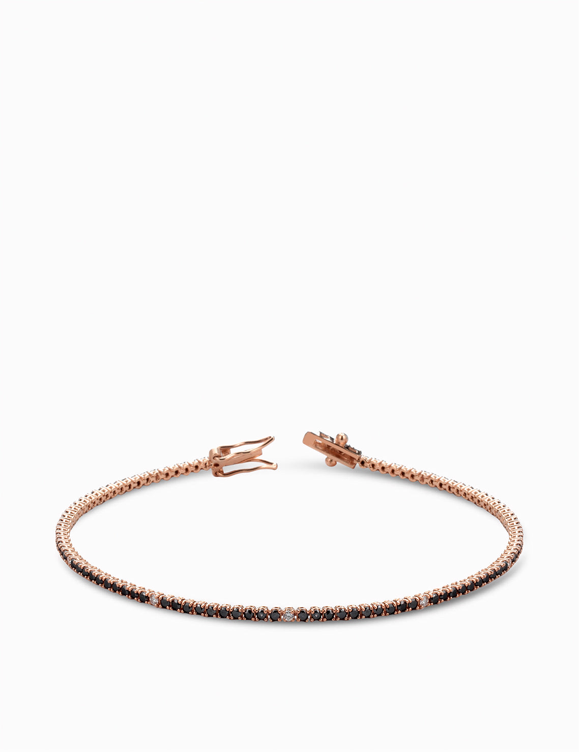 tennis diamanti bianchi e diamanti neri oro rosa