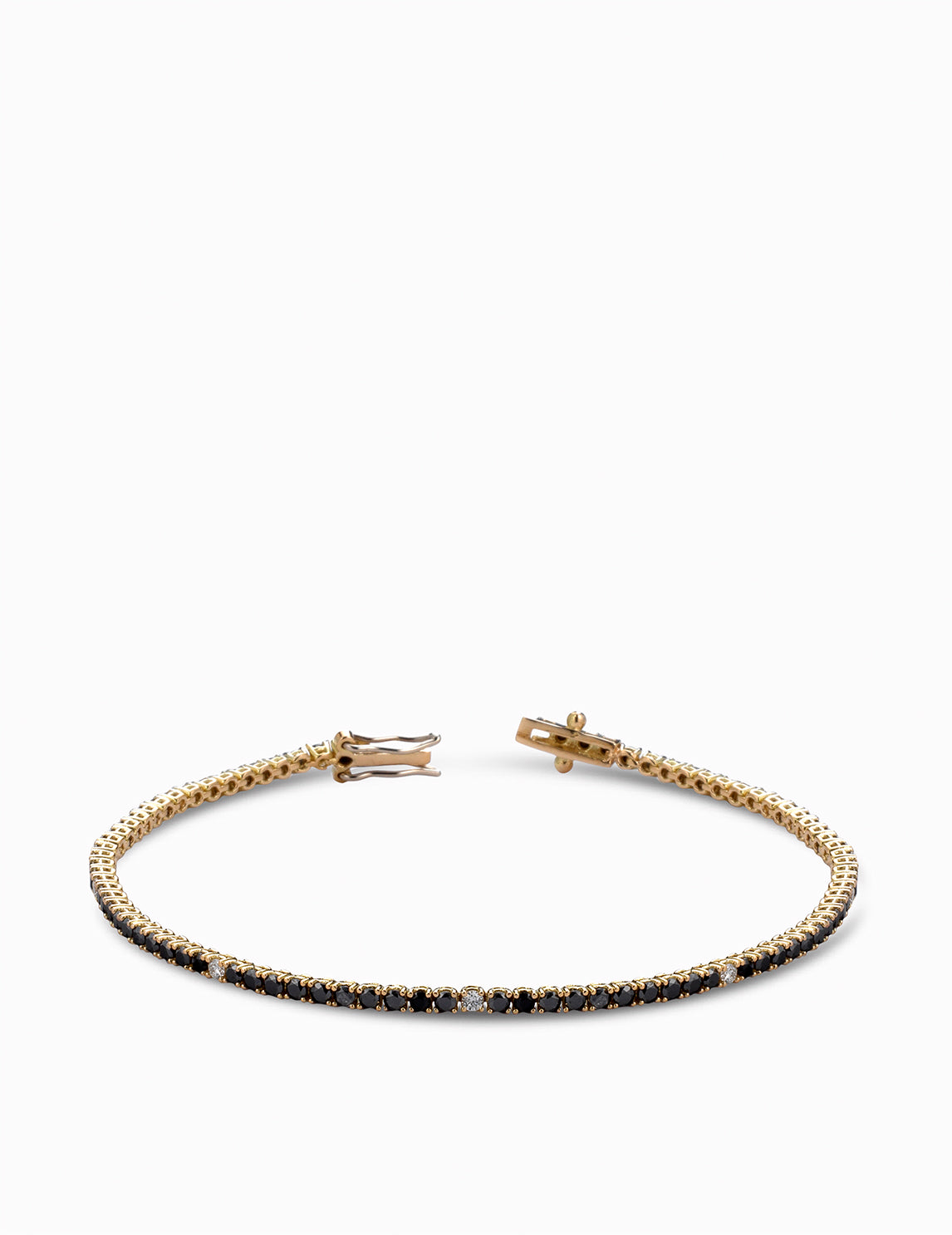 tennis diamanti bianchi e diamanti neri oro giallo