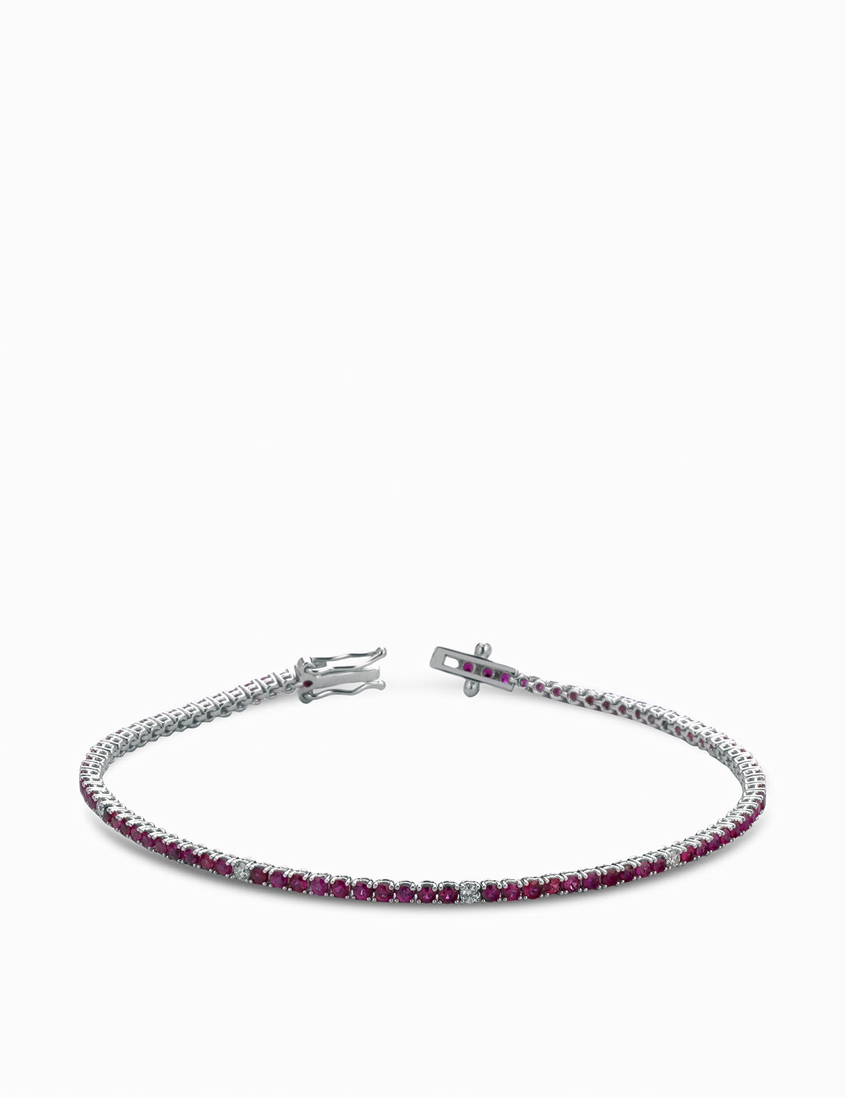 tennis con diamanti bianchi e rubini