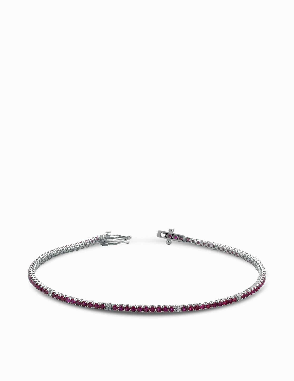 tennis con diamanti bianchi e rubini