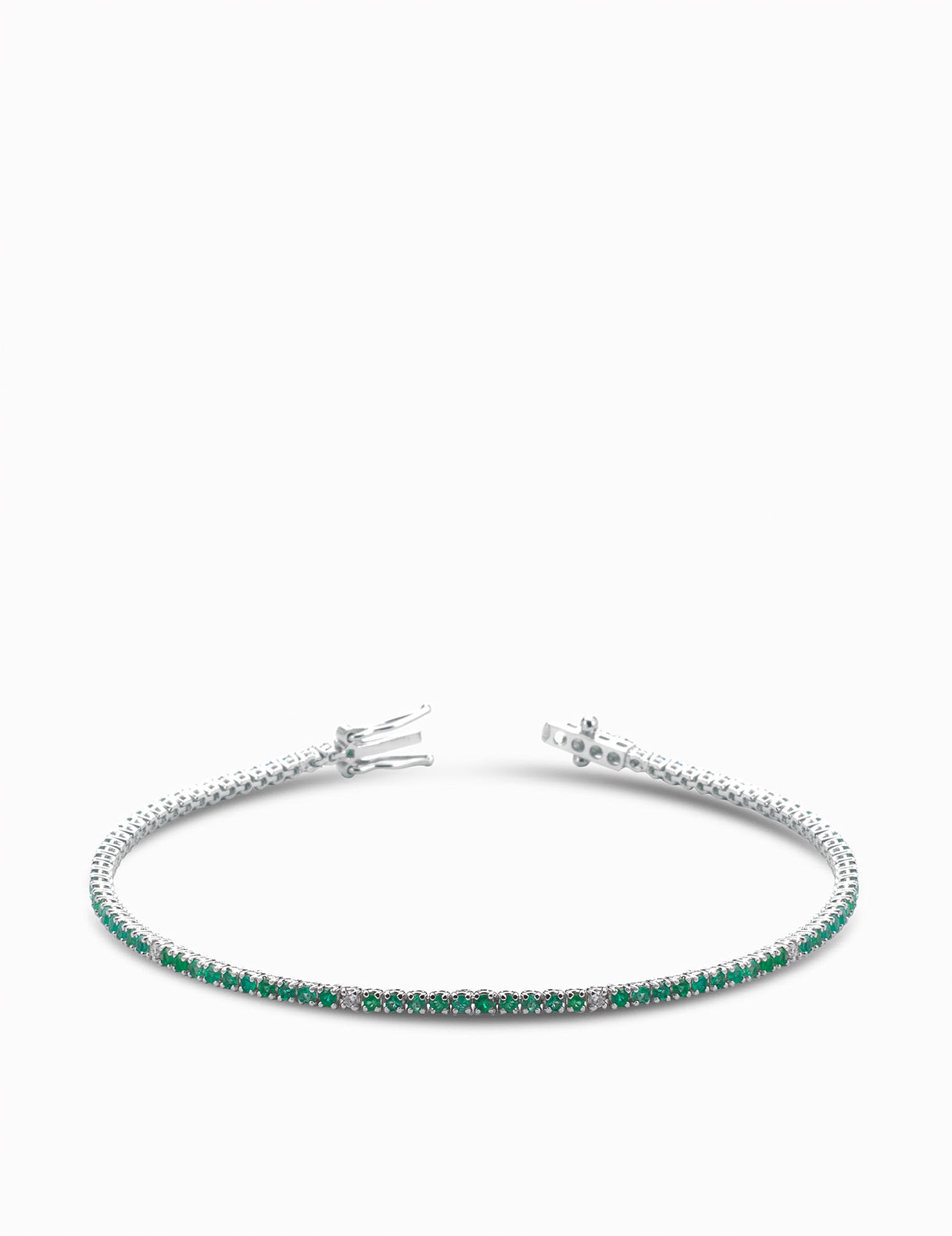 tennis diamanti bianchi e smeraldi