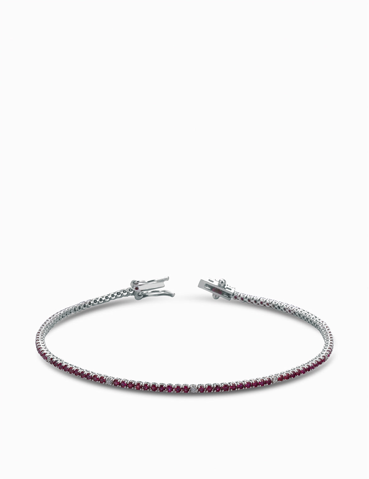 tennis con diamanti bianchi e rubini