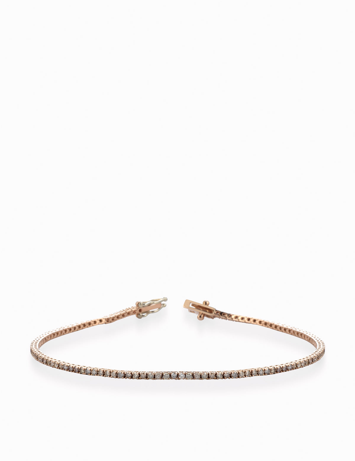 TENNIS A FILO IN ORO ROSA CON PIETRE BROWN