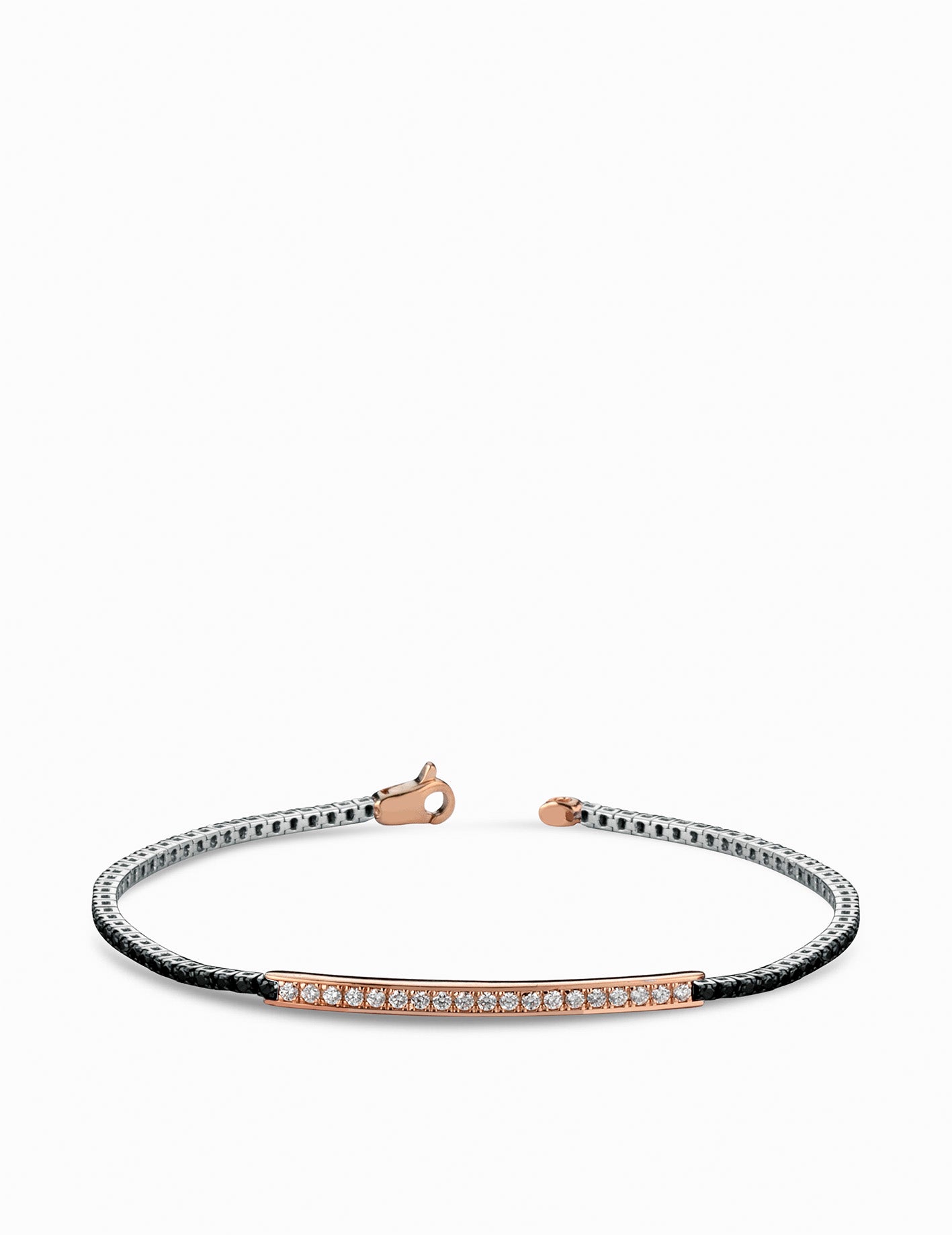 bracciale tennis con centrale diamanti e laterali diamanti neri
