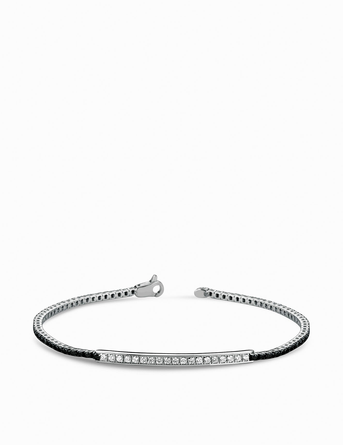 bracciale tennis con centrale diamanti e laterali diamanti neri