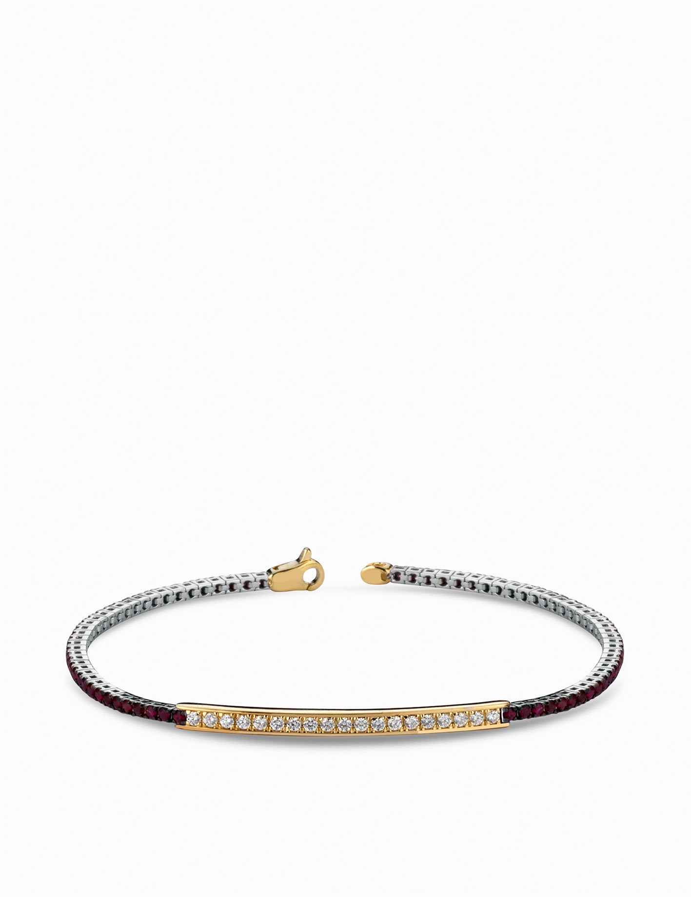 bracciale tennis con centrale diamanti e rubini