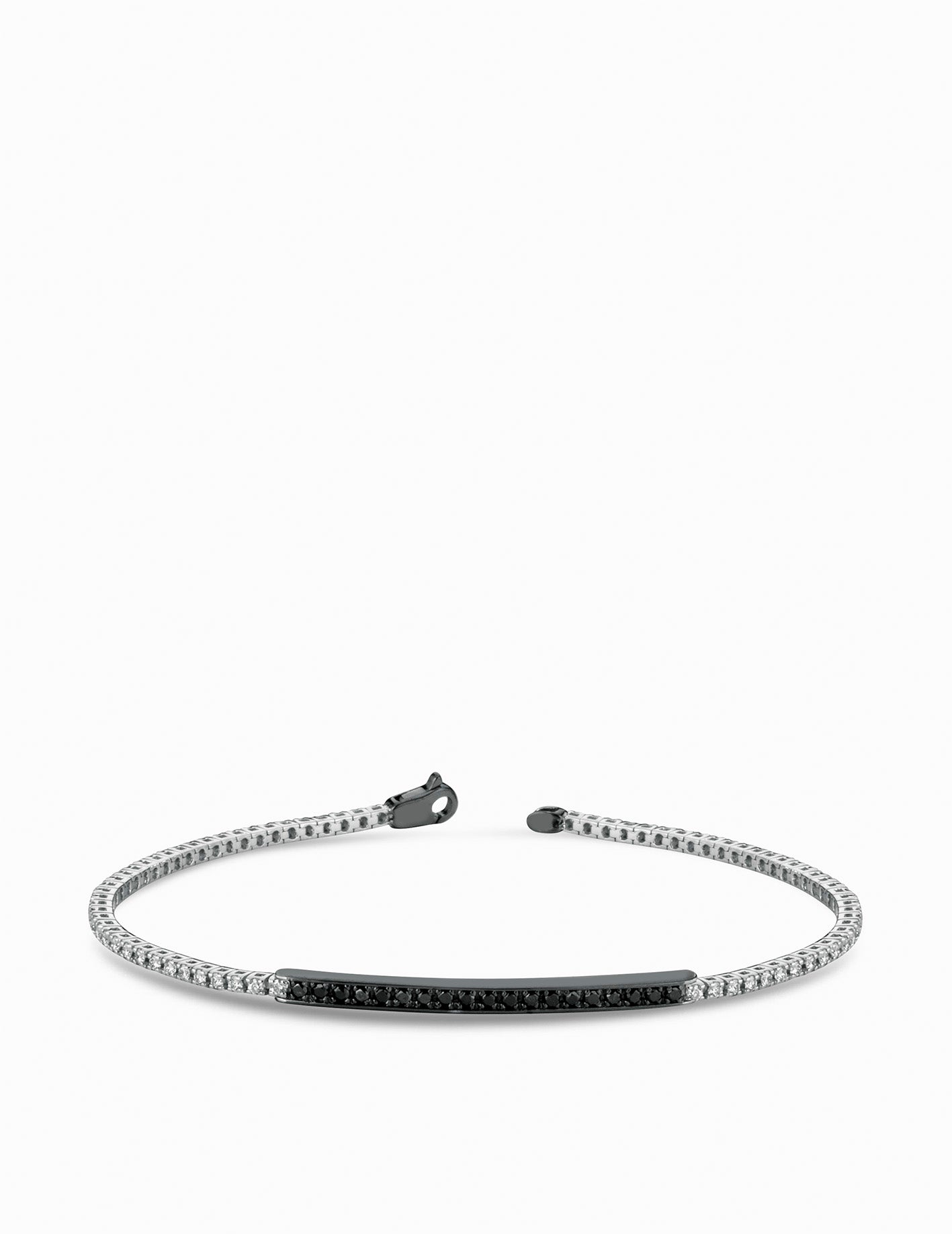 bracciale tennis con centrale diamanti neri e laterali diamanti