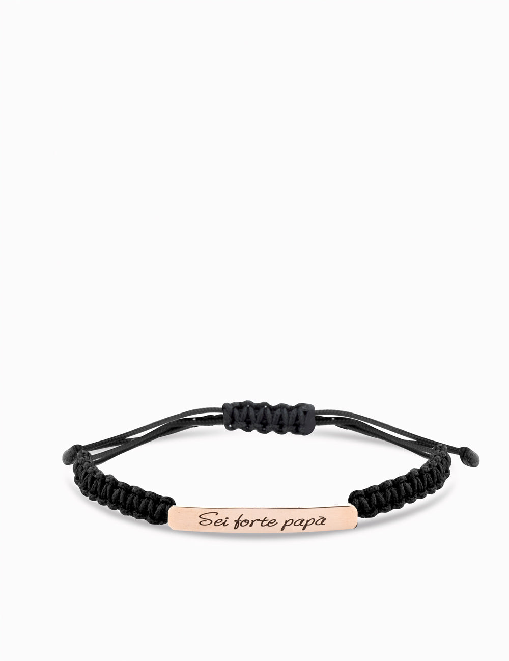 Bracciale oro 9kt con laccio e targa