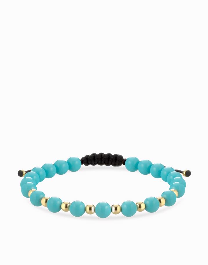 Bracciale con sfere in ceramica azzurra e oro giallo Dalù Gioielli 