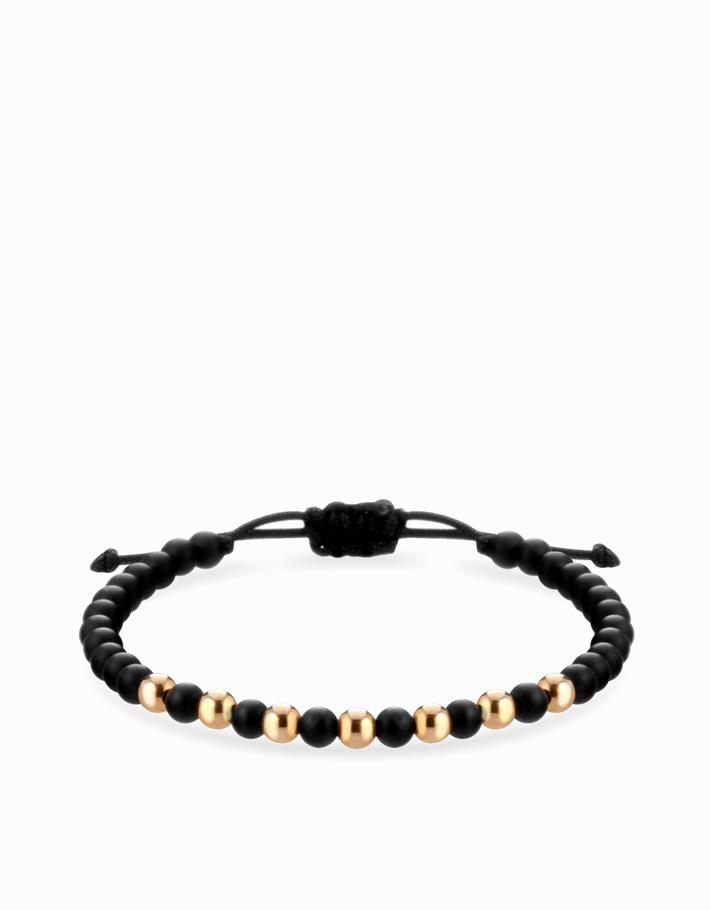 Bracciale con sfere in onice e oro rosa Dalù Gioielli 