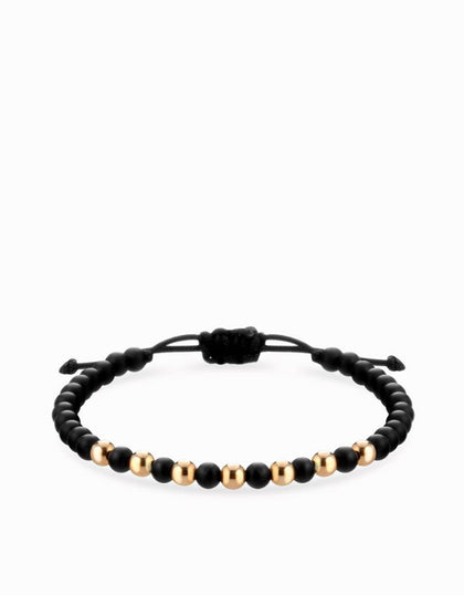 Bracciale con sfere in onice e oro rosa Dalù Gioielli 