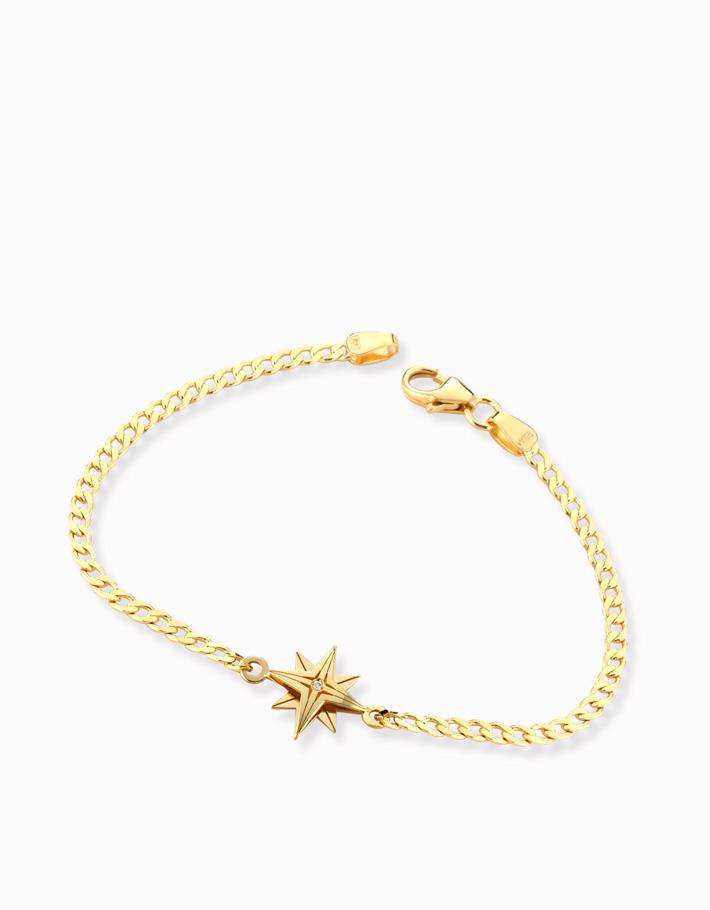 Bracciale in maglia groumette rosa dei venti in oro rosa e diamante Dalù Gioielli 