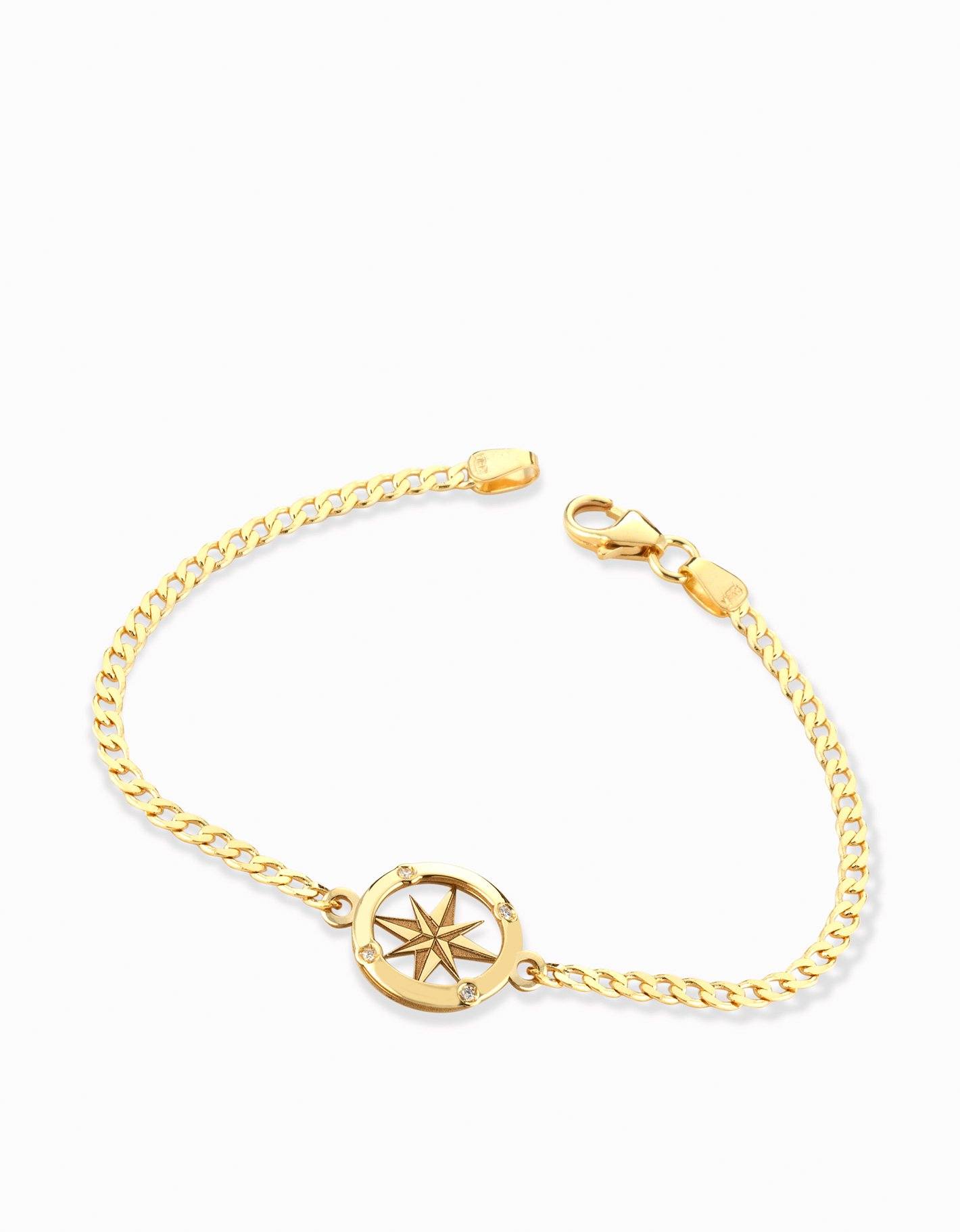 Bracciale in maglia groumette rosa dei venti in oro rosa e diamanti Dalù Gioielli 