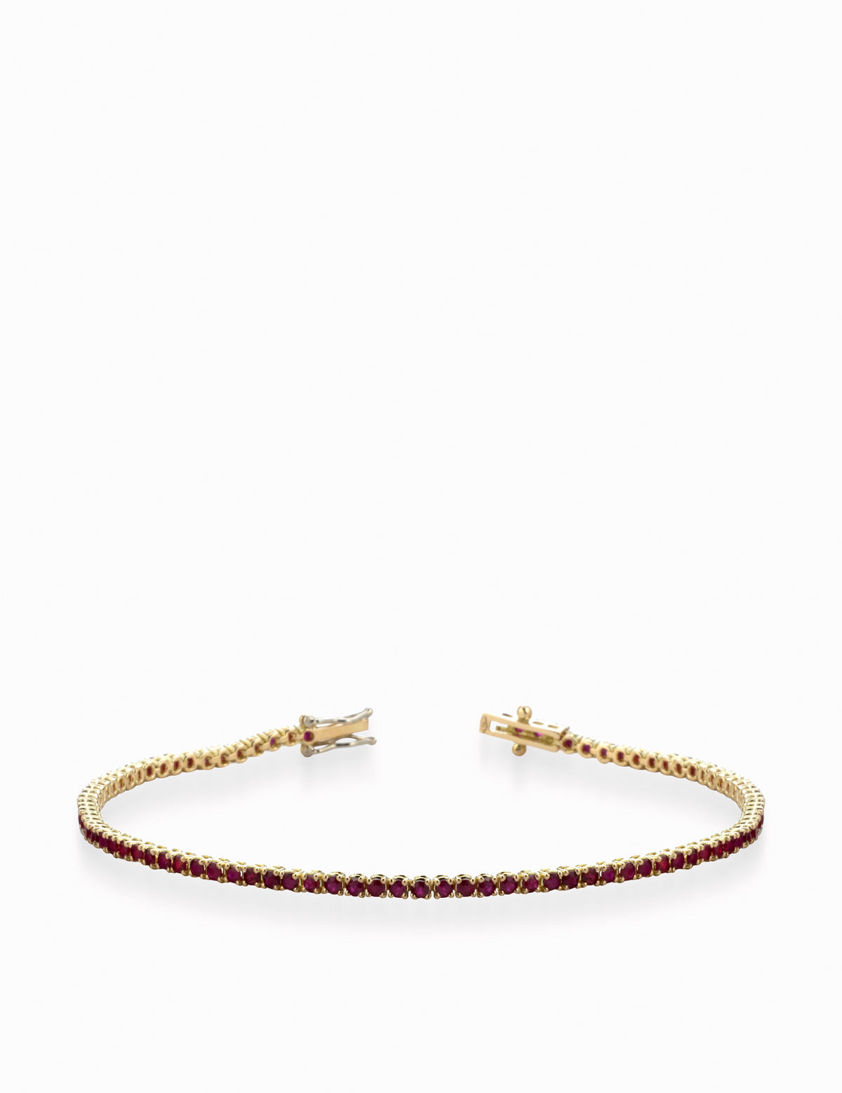 TENNIS A FILO IN ORO GIALLO CON RUBINI