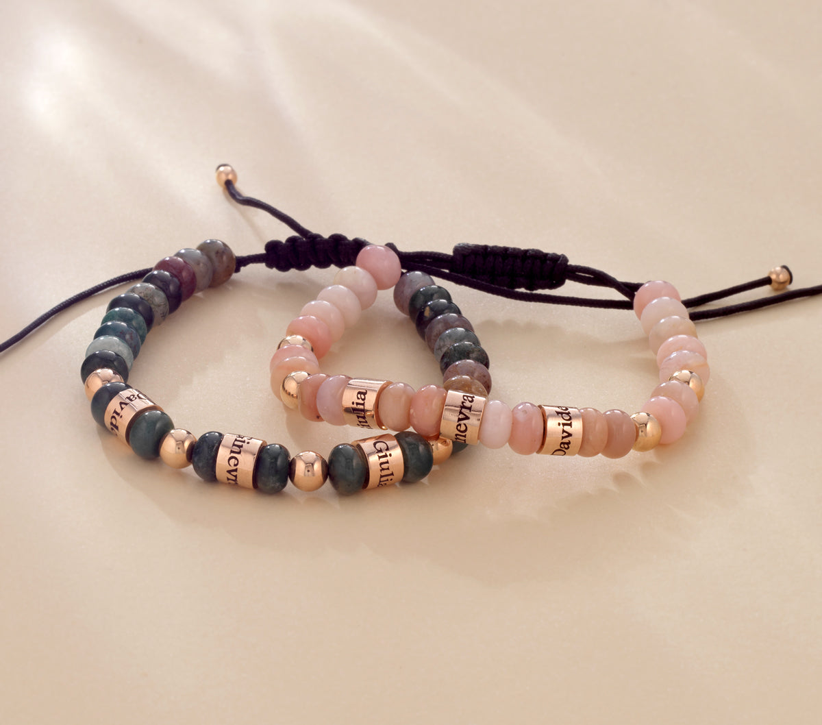 BRACCIALE CON SFERE IN ORO PERSONALIZZABILE