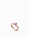 anello grumetta con cuore zaffiro rosa centrale