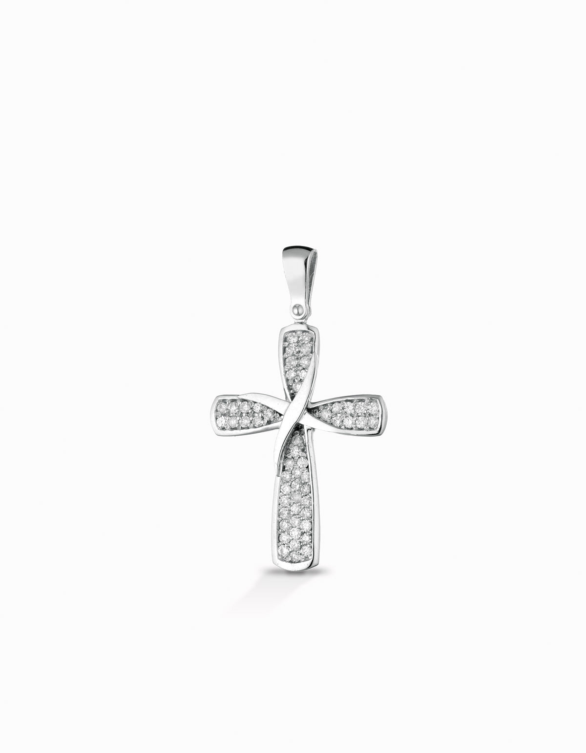 Croce in oro bianco con diamanti