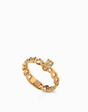 anello grumetta con pietra fancy centrale in oro giallo