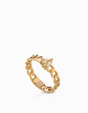 anello grumetta con pietra centrale fancy a goccia in oro giallo