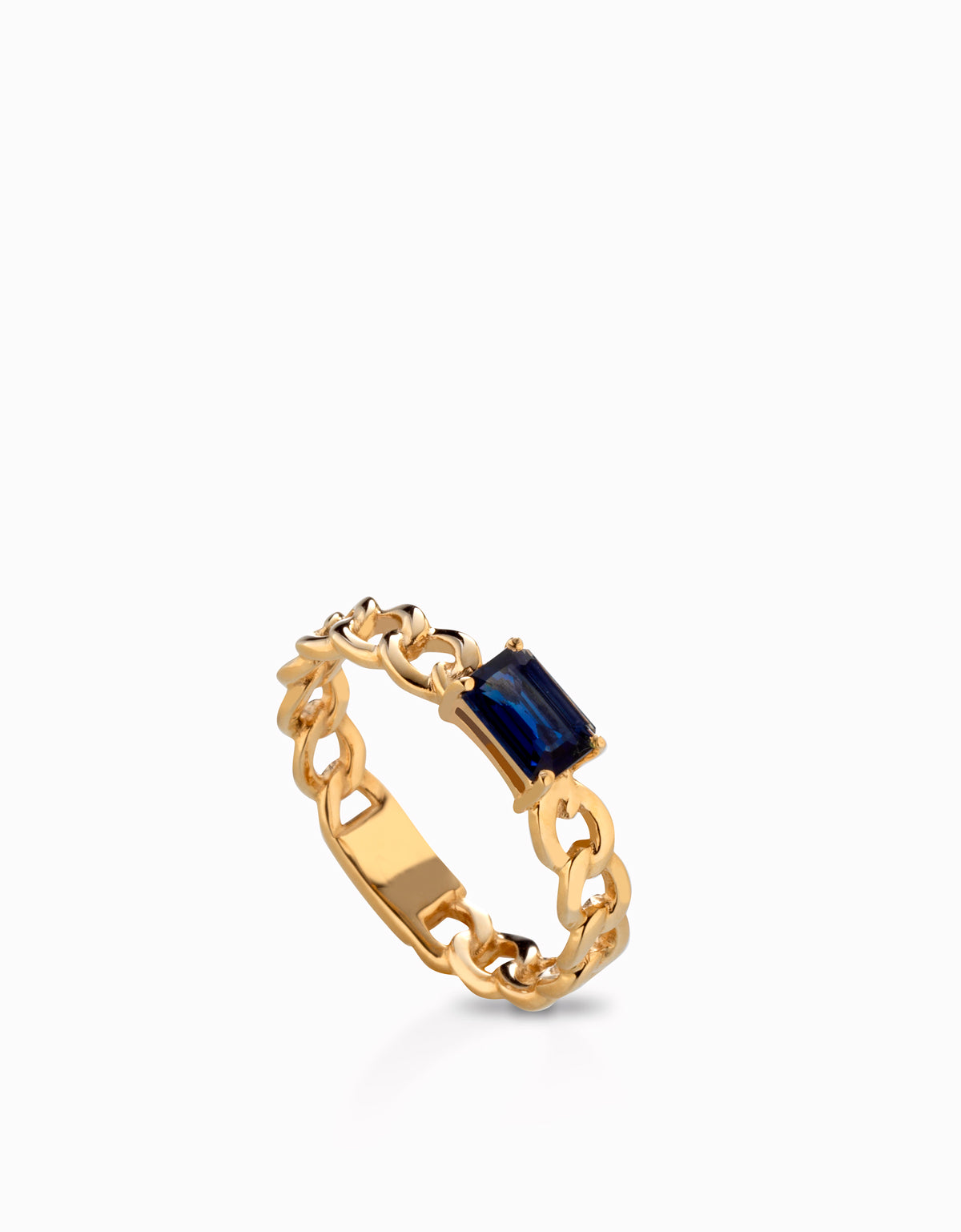 anello grumetta con zaffiro centrale