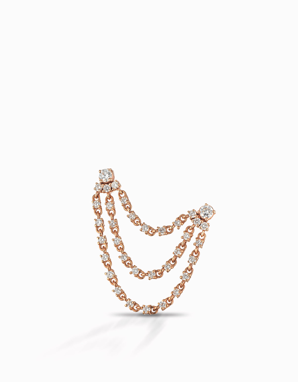 MONO-ORECCHINO DOPPIO FORO CON DIAMANTI