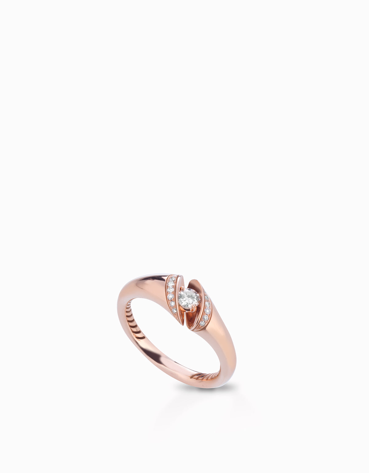 ANELLO SOLITARIO ORO ROSA