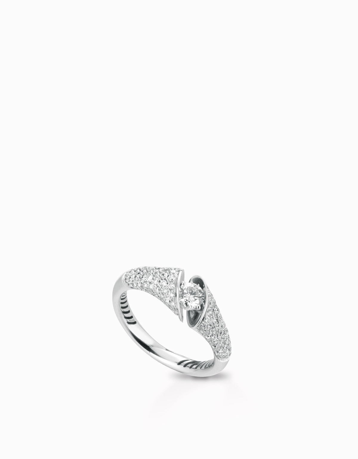 ANELLO SOLITARIO PAVE'