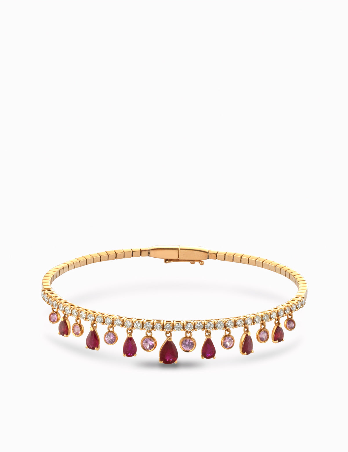 bracciale con gocce rubini e diamanti