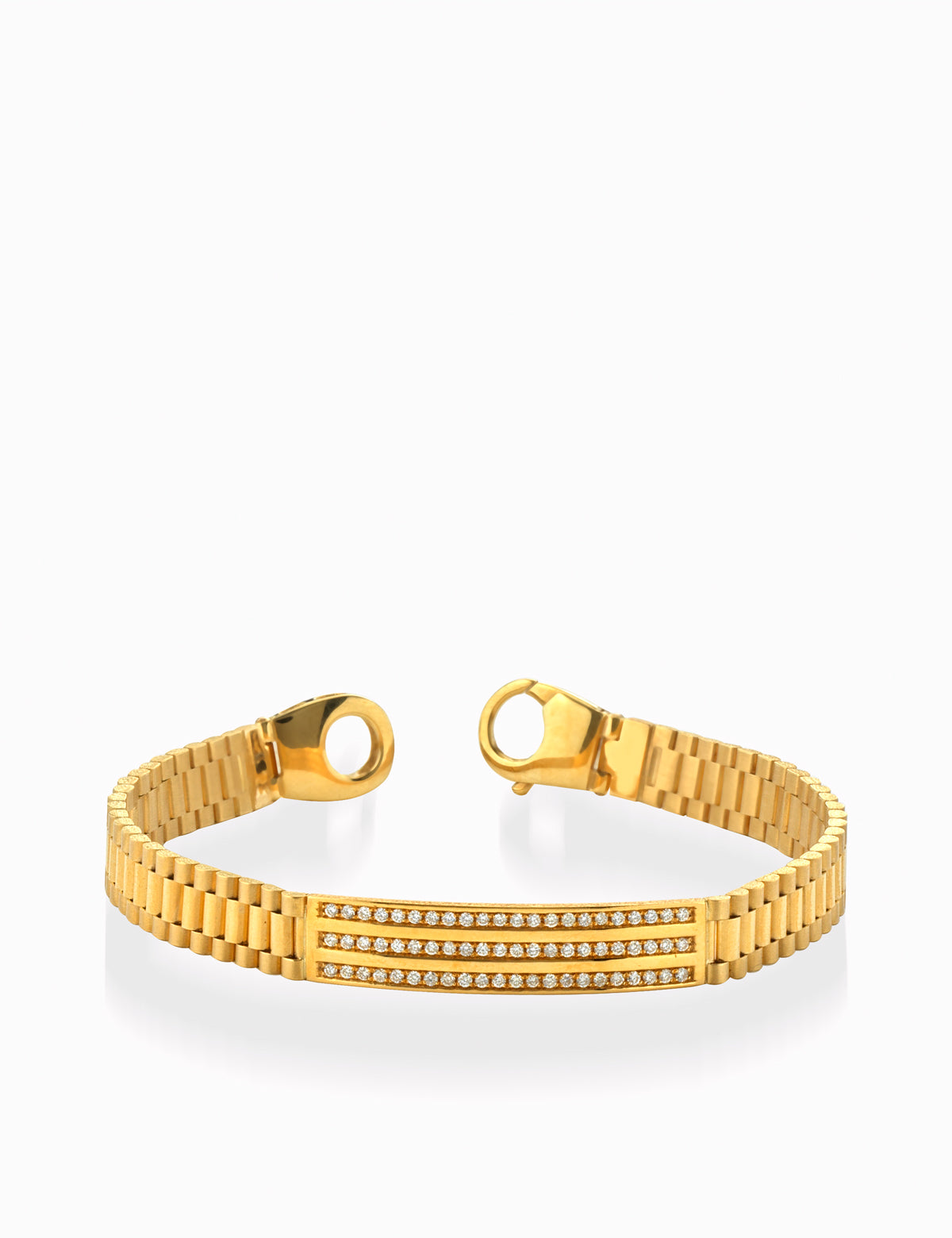 bracciale uomo con cinturino oro e diamanti