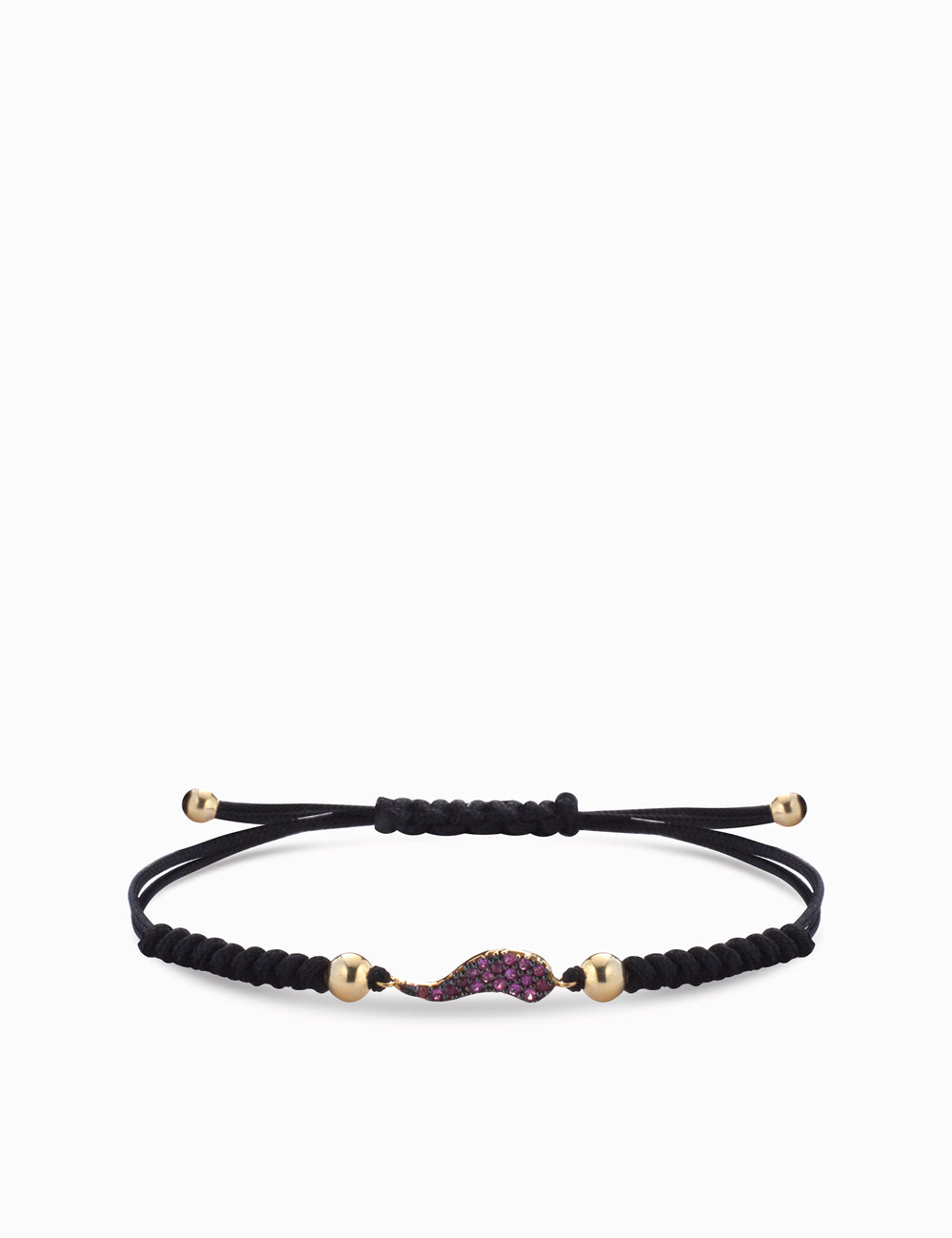 BRACCIALE LACCIO CON CORNETTO DI RUBINI IN ORO GIALLO