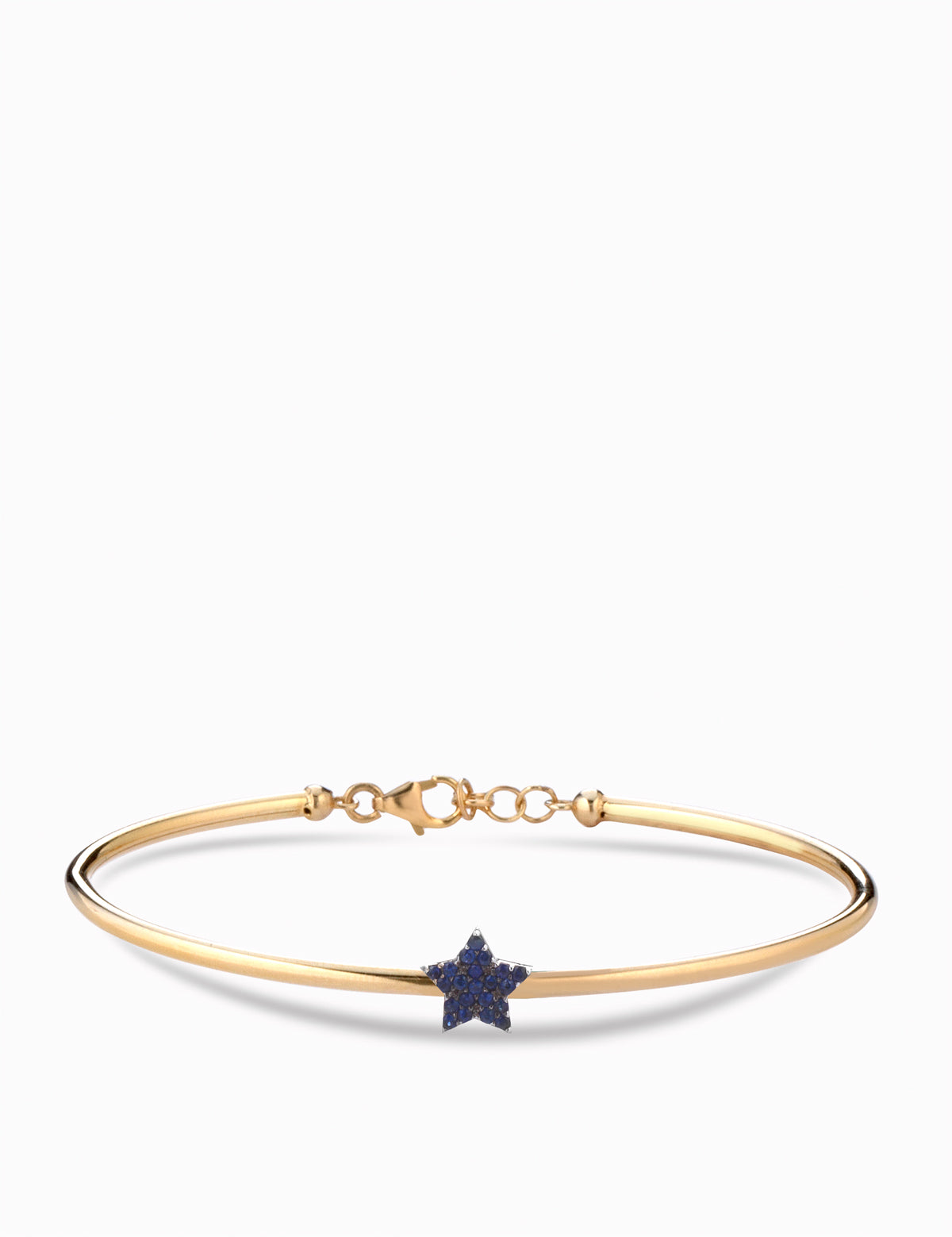 Bracciale rigido con stella in oro giallo e zaffiri
