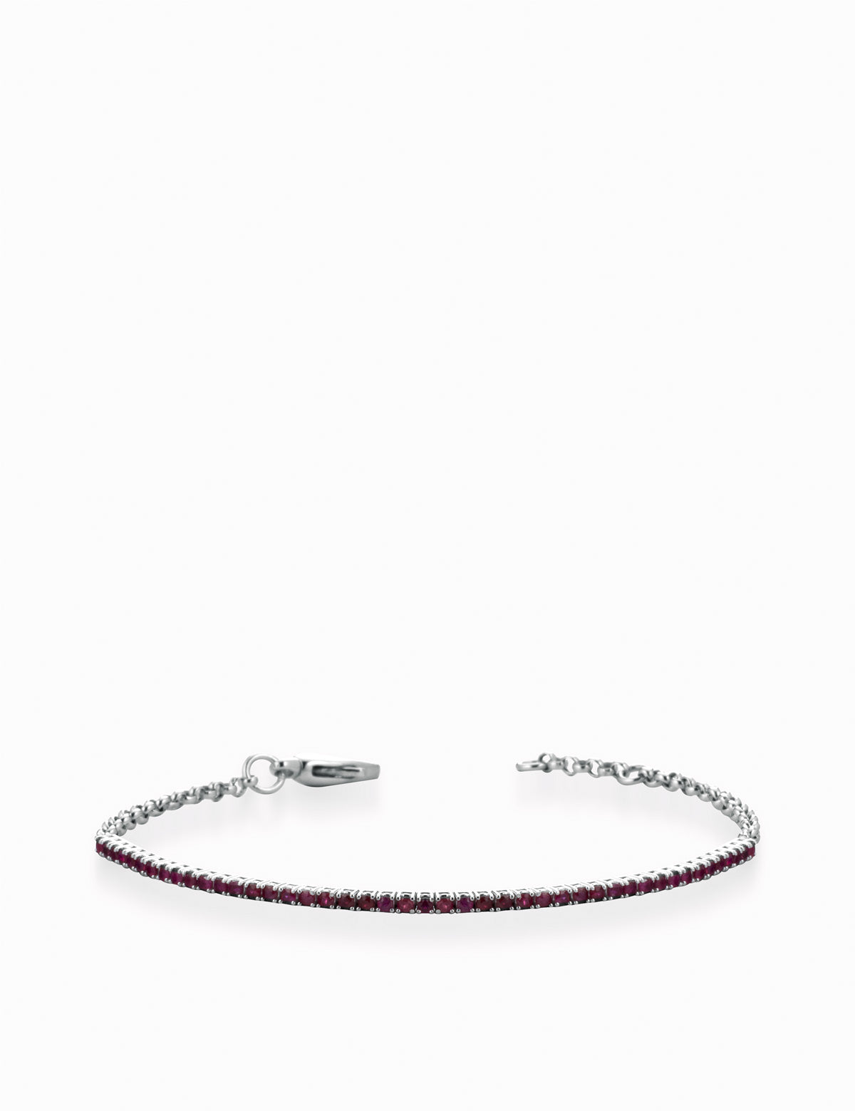 BRACCIALE MEZZO TENNIS IN ORO BIANCO CON RUBINI