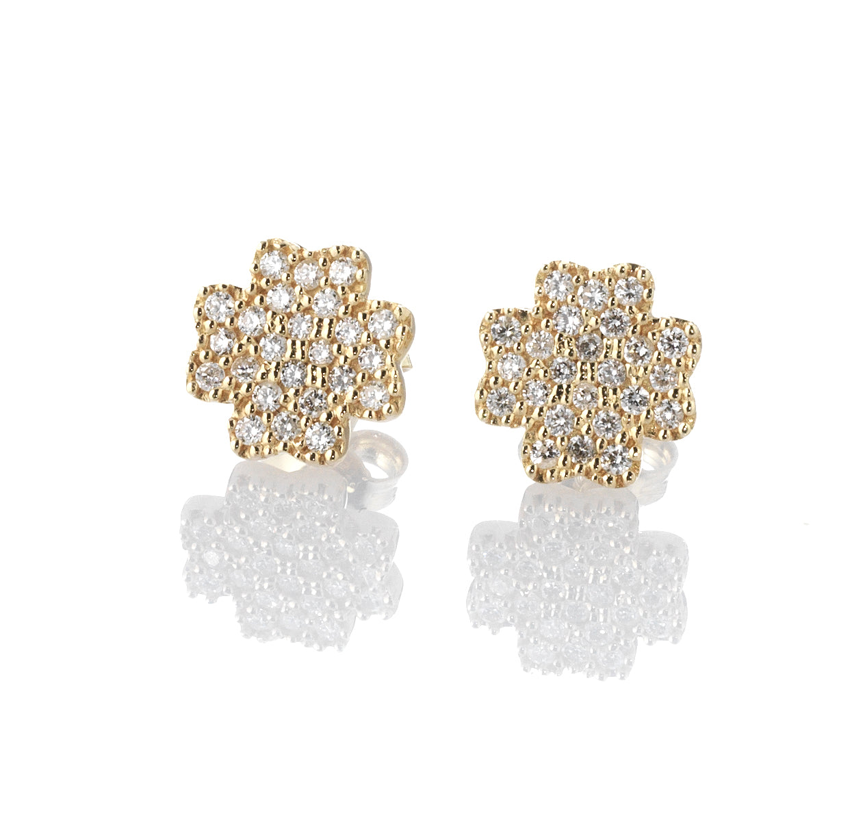 orecchini minimal quadrifoglio