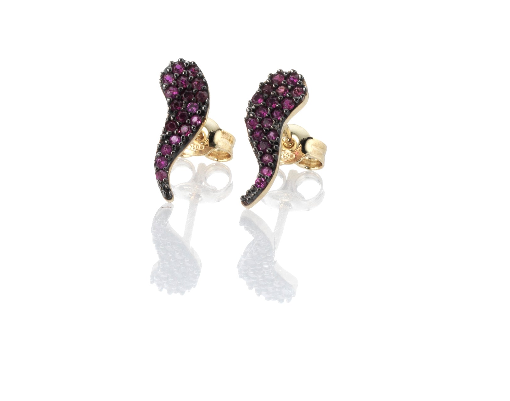 orecchini minimal corno