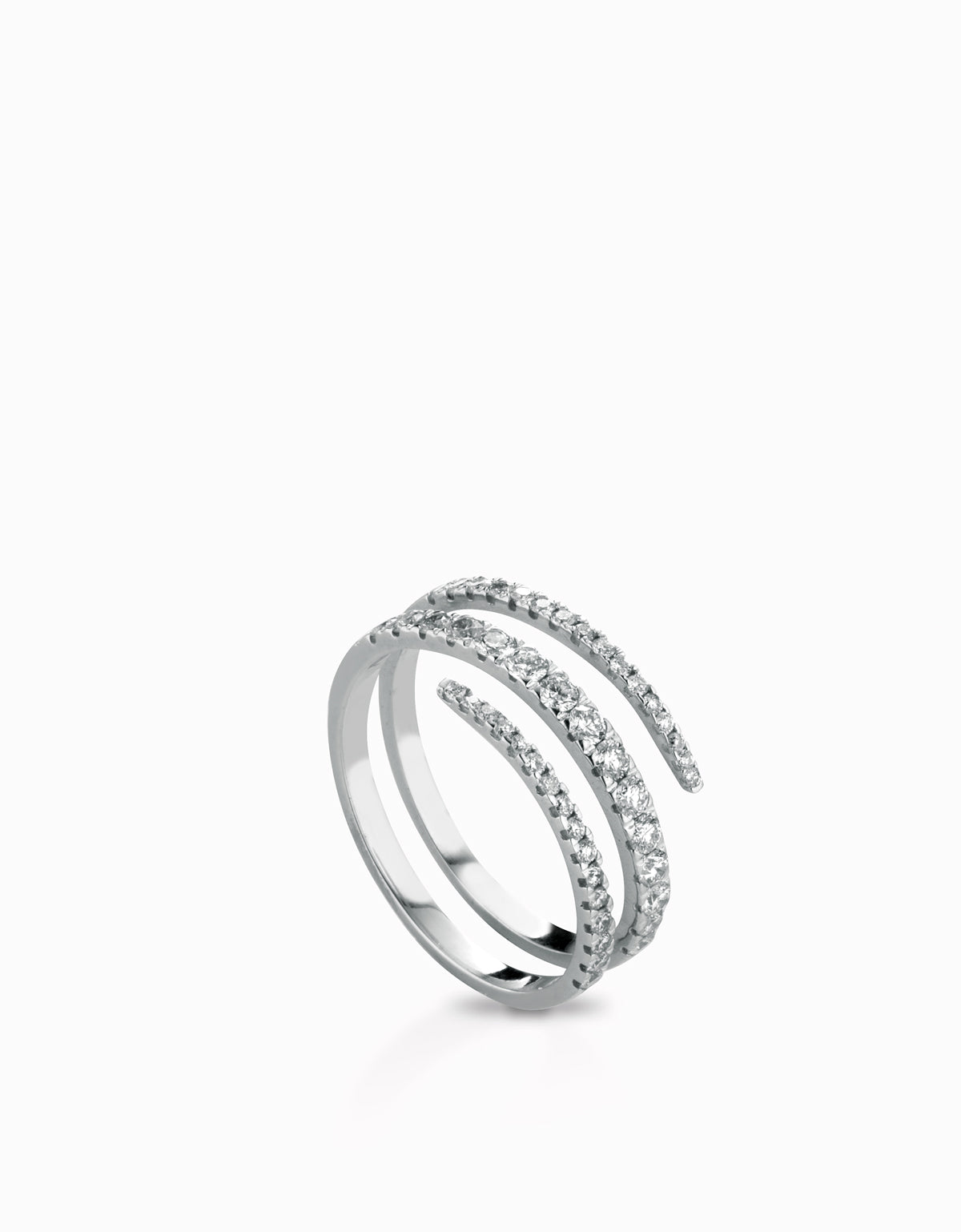 anello fantasia con diamanti in oro bianco