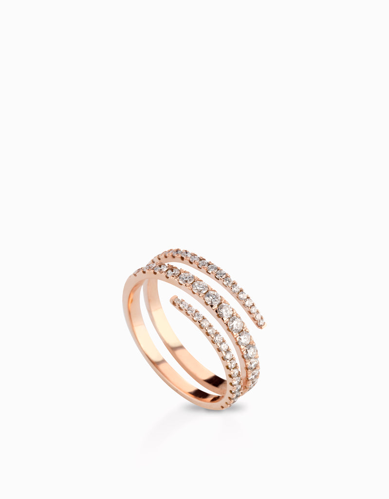 anello fantasia con diamanti in oro rosa