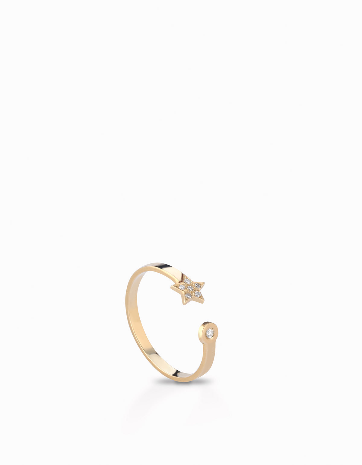 anellino con stella in oro giallo e diamanti