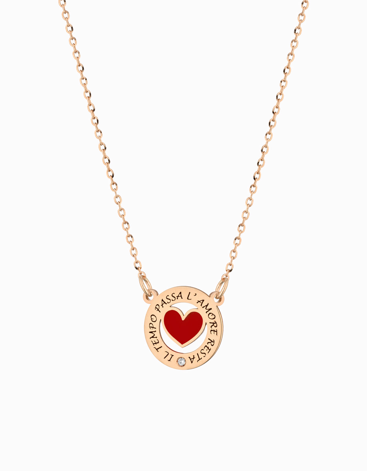 CIONDOLO IN ORO ROSA CUORE PERSONALIZZABILE