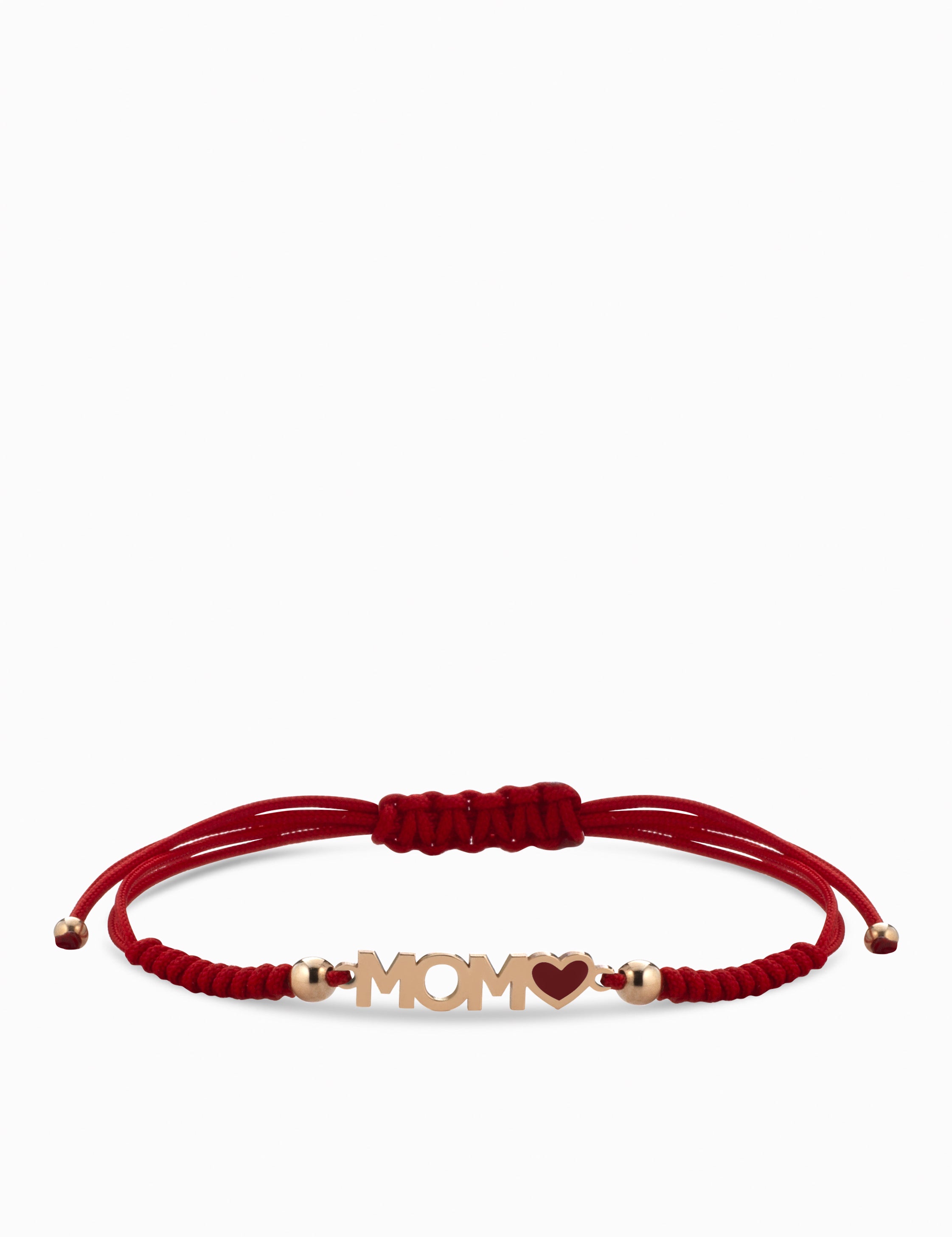 bracciale con laccio e scritta MOM