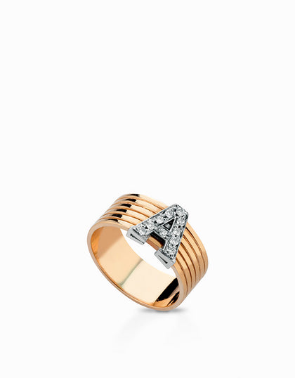 anello fascia con lettera personalizzabile